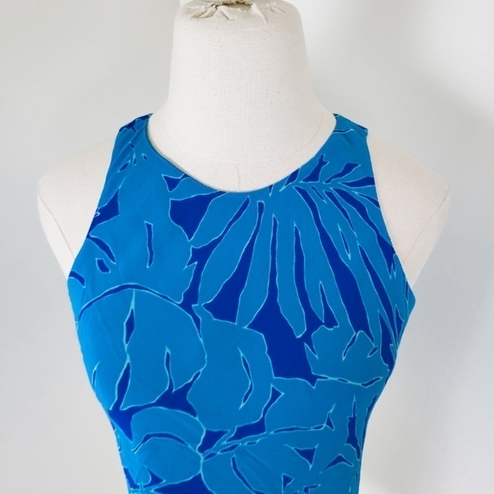 Ralph Lauren Tropical Rayon Crop Top Turquoise Size XS Blue - Picture 11 of 12